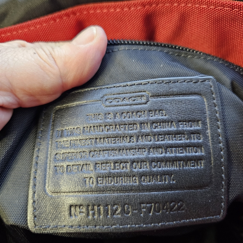 Mens/Women's Coach Messenger Bag, BURNT RED COLOR NYLON, Not Bright Red - Picture 10 of 16